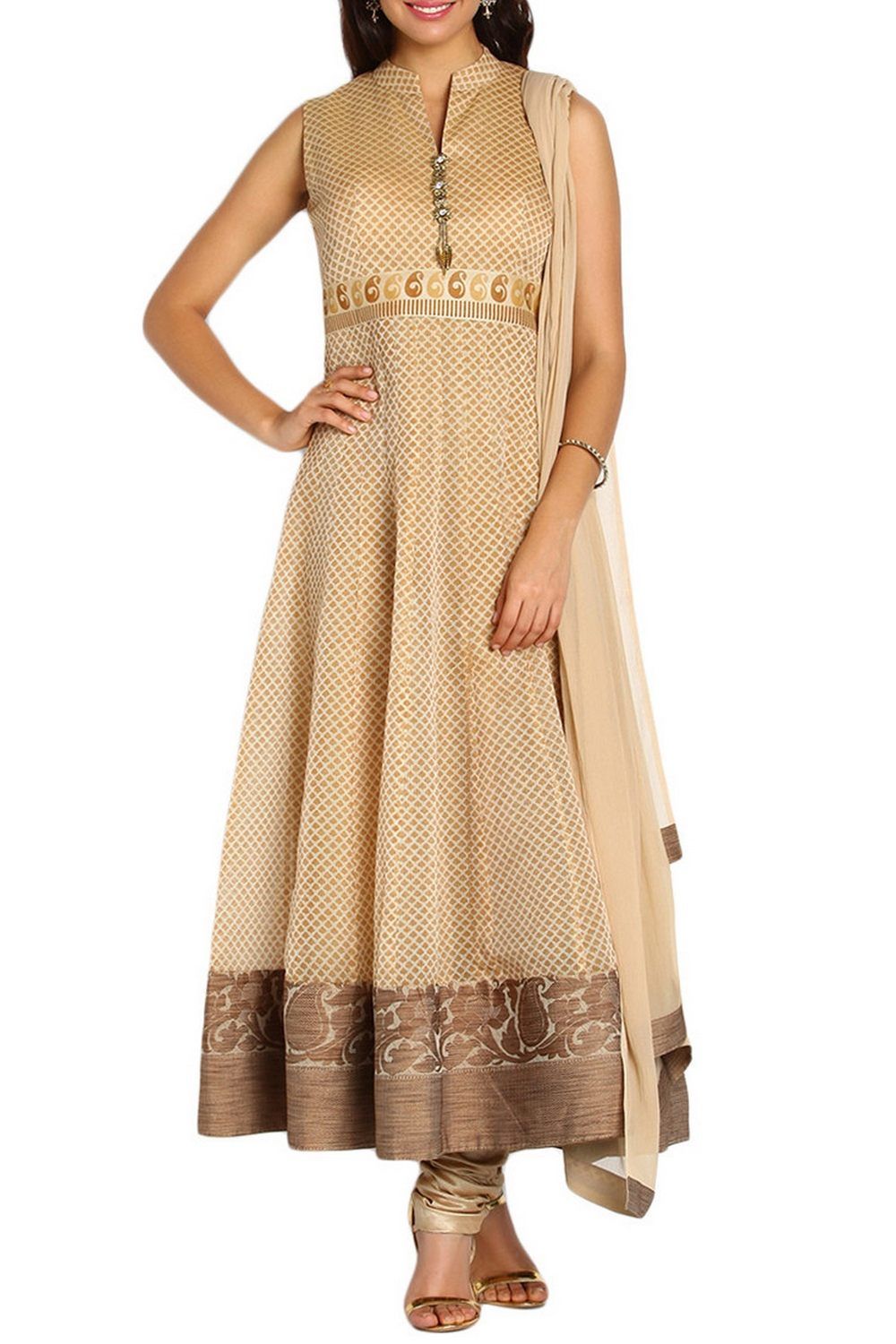 white christmas dresses Georgette Fabric Embroidered Readymade Anarkali Style Long Gown With D –  Sarees Bazaar main image 0