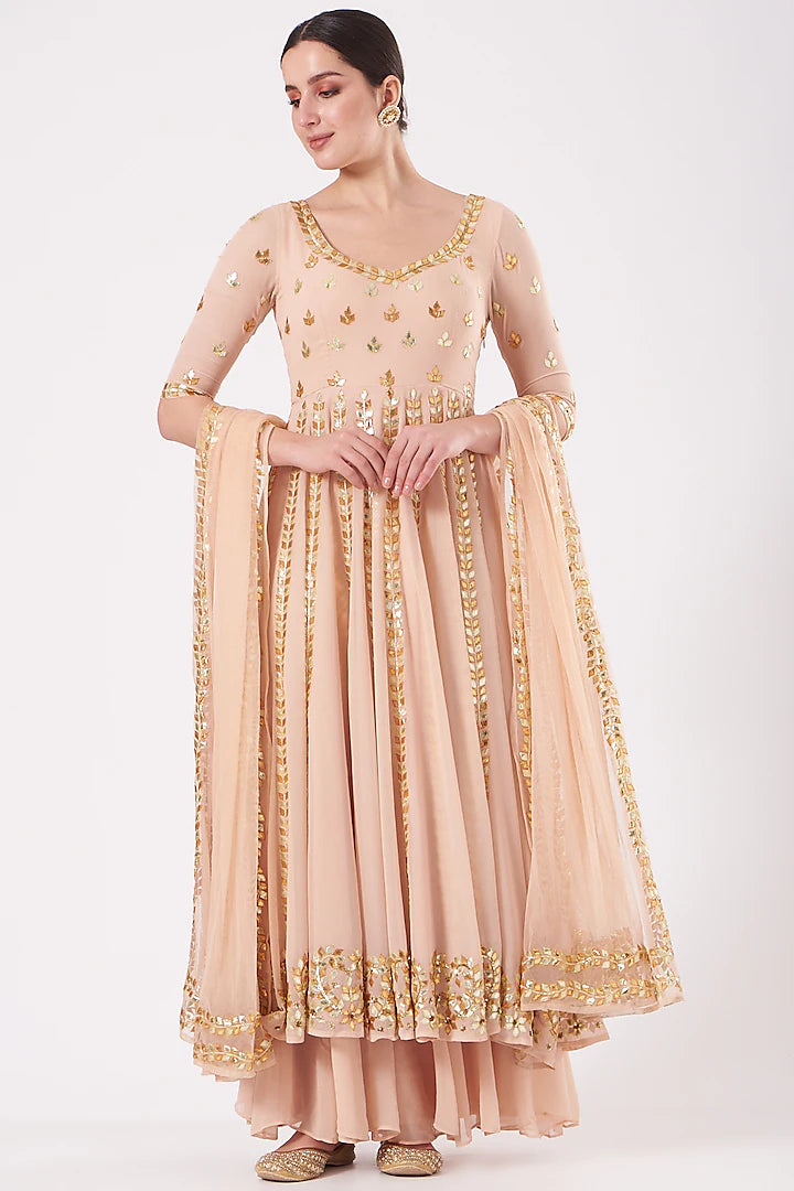 Blush Pink Embroidered Anarkali Set - Indian Clothing in Denver, CO, Aurora, CO, Boulder, CO, Fort Collins, CO, Colorado Springs, CO, Parker, CO, Highlands Ranch, CO, Cherry Creek, CO, Centennial, CO, and Longmont, CO. Nationwide shipping USA - India Fashion X