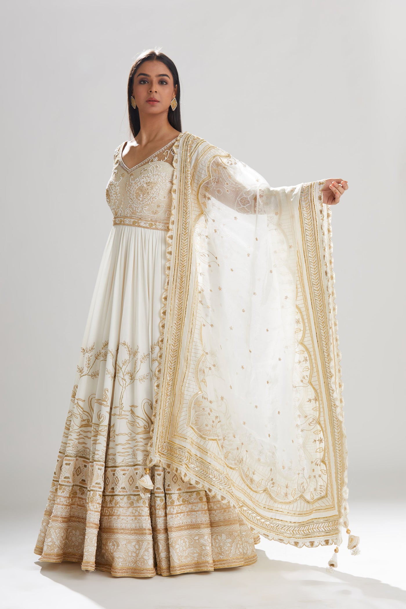 Hans Anarkali With Dupatta - Indian Clothing in Denver, CO, Aurora, CO, Boulder, CO, Fort Collins, CO, Colorado Springs, CO, Parker, CO, Highlands Ranch, CO, Cherry Creek, CO, Centennial, CO, and Longmont, CO. Nationwide shipping USA - India Fashion X