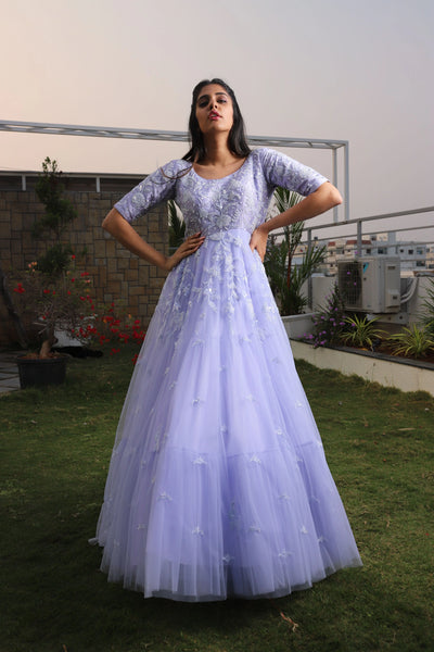 Light Violet Anarkali Gown Indian Clothing in Denver, CO, Aurora, CO, Boulder, CO, Fort Collins, CO, Colorado Springs, CO, Parker, CO, Highlands Ranch, CO, Cherry Creek, CO, Centennial, CO, and Longmont, CO. NATIONWIDE SHIPPING USA- India Fashion X