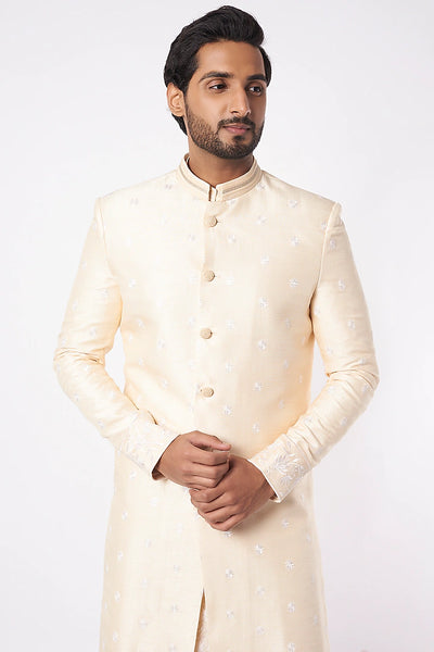 Pale Yellow Sherwani Set Indian Clothing in Denver, CO, Aurora, CO, Boulder, CO, Fort Collins, CO, Colorado Springs, CO, Parker, CO, Highlands Ranch, CO, Cherry Creek, CO, Centennial, CO, and Longmont, CO. NATIONWIDE SHIPPING USA- India Fashion X