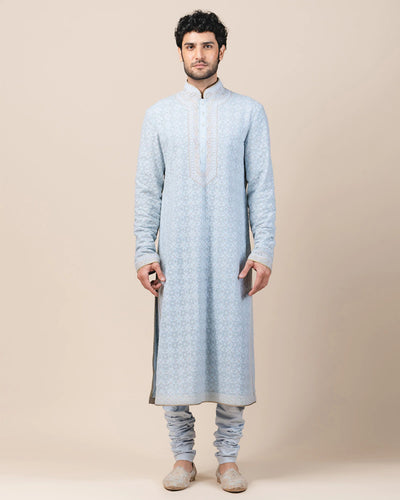 Powder Blue Chikankari Kurta Set Indian Clothing in Denver, CO, Aurora, CO, Boulder, CO, Fort Collins, CO, Colorado Springs, CO, Parker, CO, Highlands Ranch, CO, Cherry Creek, CO, Centennial, CO, and Longmont, CO. NATIONWIDE SHIPPING USA- India Fashion X