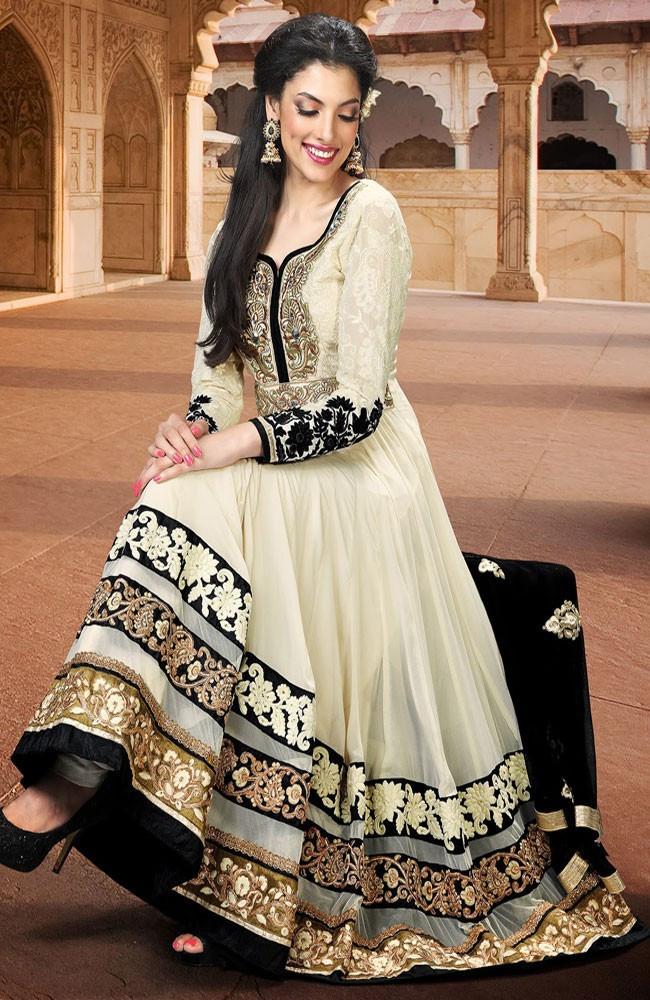 Elegant Layered Anarkali - Indian Clothing in Denver, CO, Aurora, CO, Boulder, CO, Fort Collins, CO, Colorado Springs, CO, Parker, CO, Highlands Ranch, CO, Cherry Creek, CO, Centennial, CO, and Longmont, CO. Nationwide shipping USA - India Fashion X