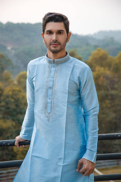 Powder Blue Embroidered Kurta Set Indian Clothing in Denver, CO, Aurora, CO, Boulder, CO, Fort Collins, CO, Colorado Springs, CO, Parker, CO, Highlands Ranch, CO, Cherry Creek, CO, Centennial, CO, and Longmont, CO. NATIONWIDE SHIPPING USA- India Fashion X