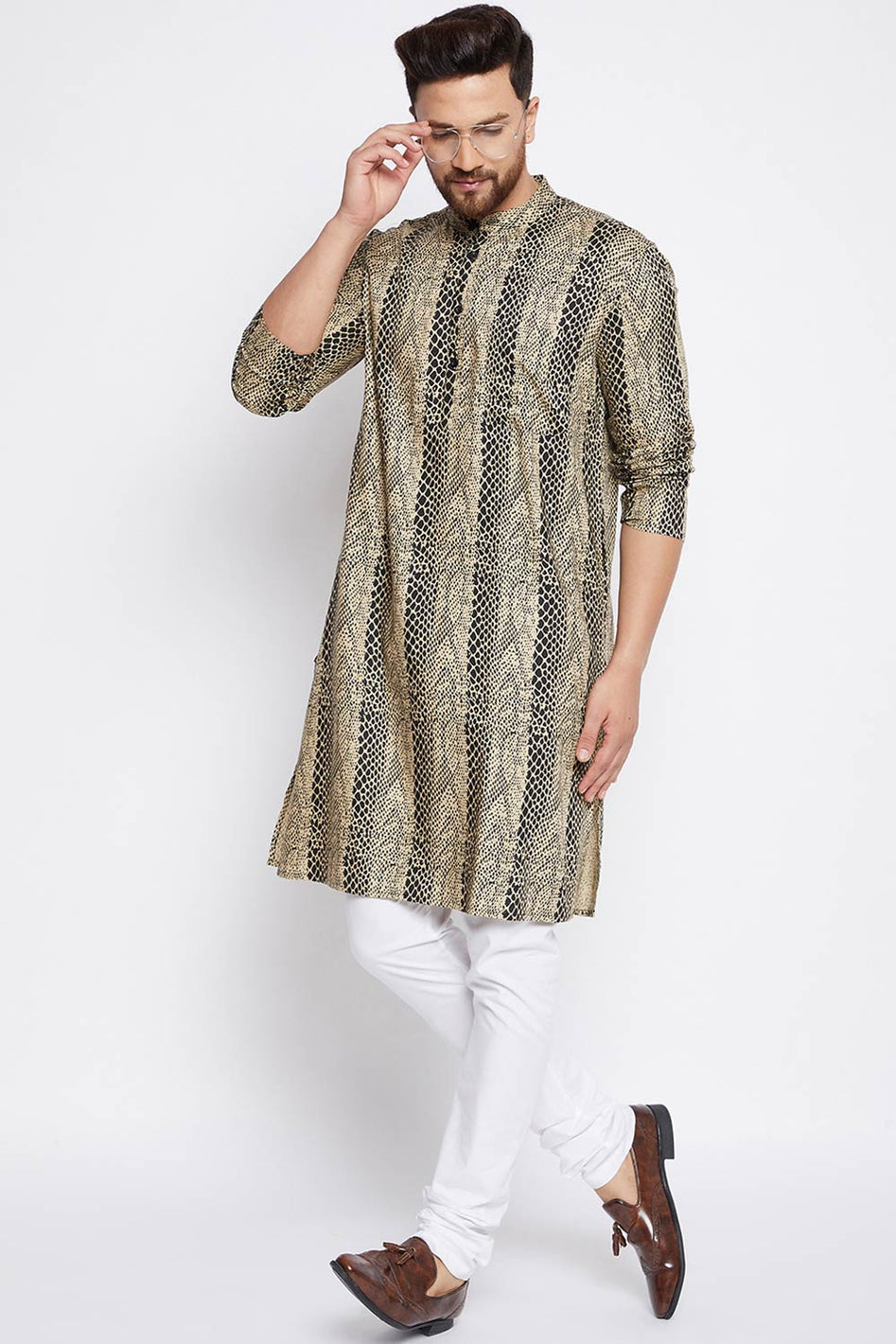 Animal Print Kurta- Indian Clothing in Denver, CO and Aurora, CO- India Fashion X