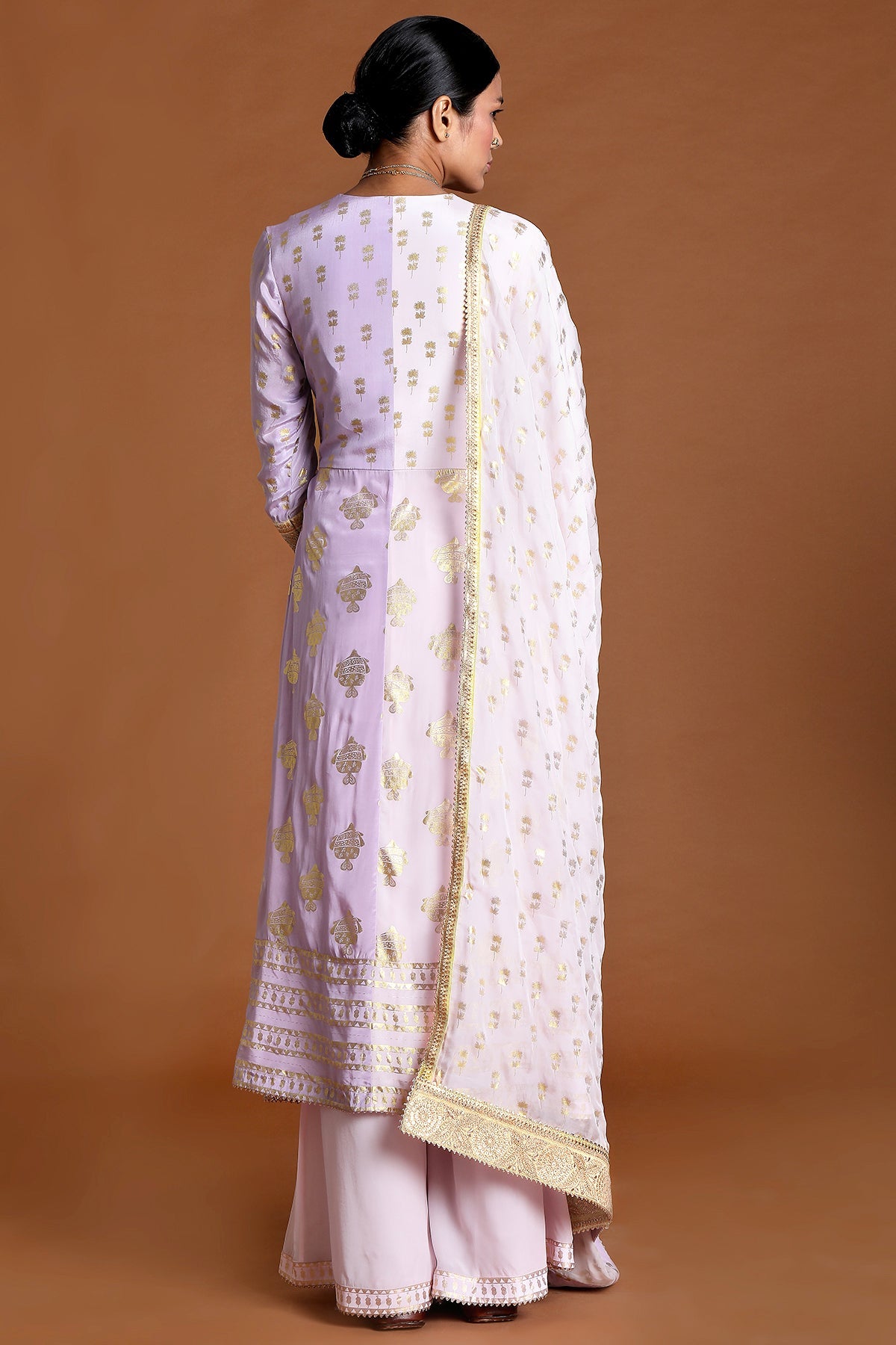 Soft Purple Fern Palazzo Set - Indian Clothing in Denver, CO, Aurora, CO, Boulder, CO, Fort Collins, CO, Colorado Springs, CO, Parker, CO, Highlands Ranch, CO, Cherry Creek, CO, Centennial, CO, and Longmont, CO. Nationwide shipping USA - India Fashion X
