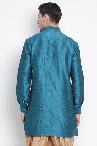 Blue Faux Silk Kurta Indian Clothing in Denver, CO, Aurora, CO, Boulder, CO, Fort Collins, CO, Colorado Springs, CO, Parker, CO, Highlands Ranch, CO, Cherry Creek, CO, Centennial, CO, and Longmont, CO. NATIONWIDE SHIPPING USA- India Fashion X