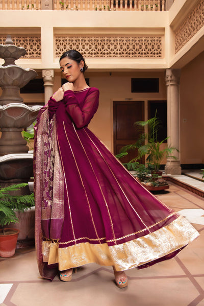 Plum Anarkali - Indian Clothing in Denver, CO, Aurora, CO, Boulder, CO, Fort Collins, CO, Colorado Springs, CO, Parker, CO, Highlands Ranch, CO, Cherry Creek, CO, Centennial, CO, and Longmont, CO. Nationwide shipping USA - India Fashion X