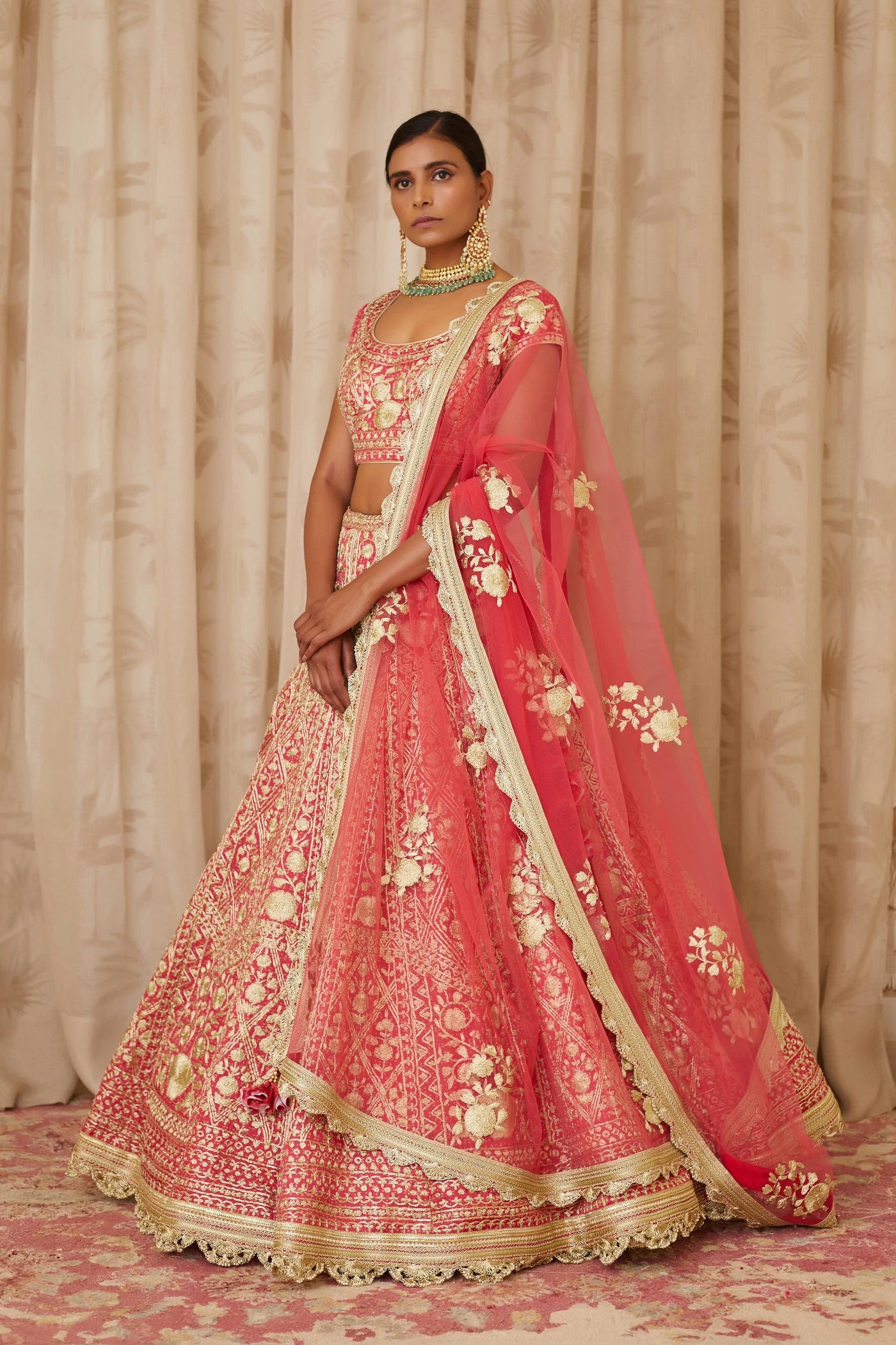 Coral Embroidered Lehenga Indian Clothing in Denver, CO, Aurora, CO, Boulder, CO, Fort Collins, CO, Colorado Springs, CO, Parker, CO, Highlands Ranch, CO, Cherry Creek, CO, Centennial, CO, and Longmont, CO. NATIONWIDE SHIPPING USA- India Fashion X