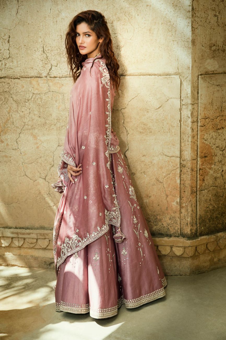 The Old Rose Lehenga Set - Indian Clothing in Denver, CO, Aurora, CO, Boulder, CO, Fort Collins, CO, Colorado Springs, CO, Parker, CO, Highlands Ranch, CO, Cherry Creek, CO, Centennial, CO, and Longmont, CO. Nationwide shipping USA - India Fashion X