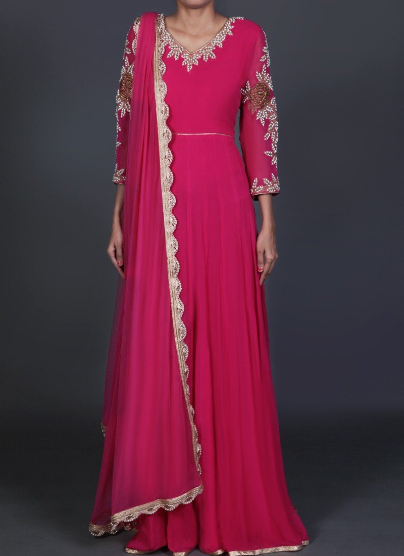 Hot Pink Embroidered Anarkali- Indian Clothing in Denver, CO and Aurora, CO- India Fashion X xxl Hot Pink Embroidered Anarkali- Indian Clothing in Denver, CO and Aurora, CO- India Fashion X xxl