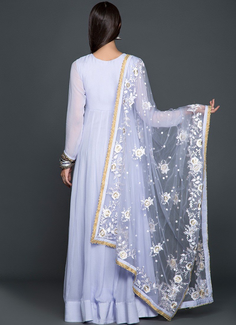 Lavendar Embroidered Dupatta Anarkali - Indian Clothing in Denver, CO, Aurora, CO, Boulder, CO, Fort Collins, CO, Colorado Springs, CO, Parker, CO, Highlands Ranch, CO, Cherry Creek, CO, Centennial, CO, and Longmont, CO. Nationwide shipping USA - India Fashion X