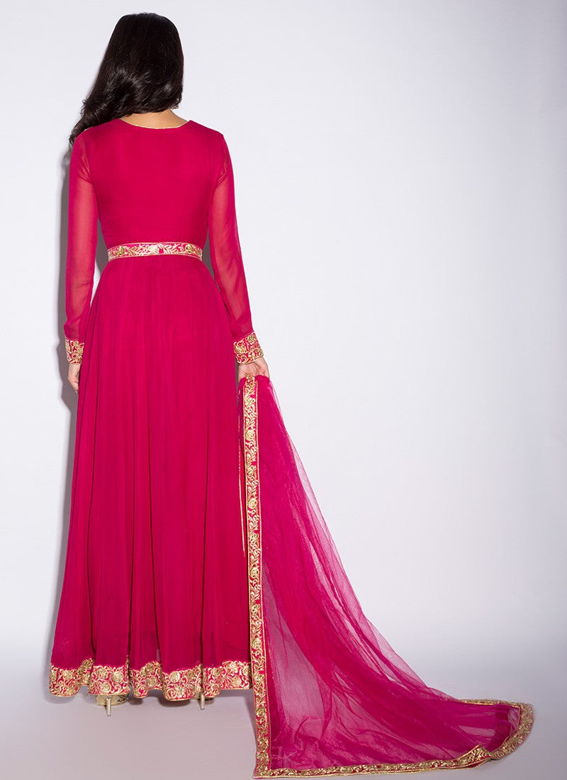 Magenta Pink Embroidered Anarkali - Indian Clothing in Denver, CO, Aurora, CO, Boulder, CO, Fort Collins, CO, Colorado Springs, CO, Parker, CO, Highlands Ranch, CO, Cherry Creek, CO, Centennial, CO, and Longmont, CO. Nationwide shipping USA - India Fashion X