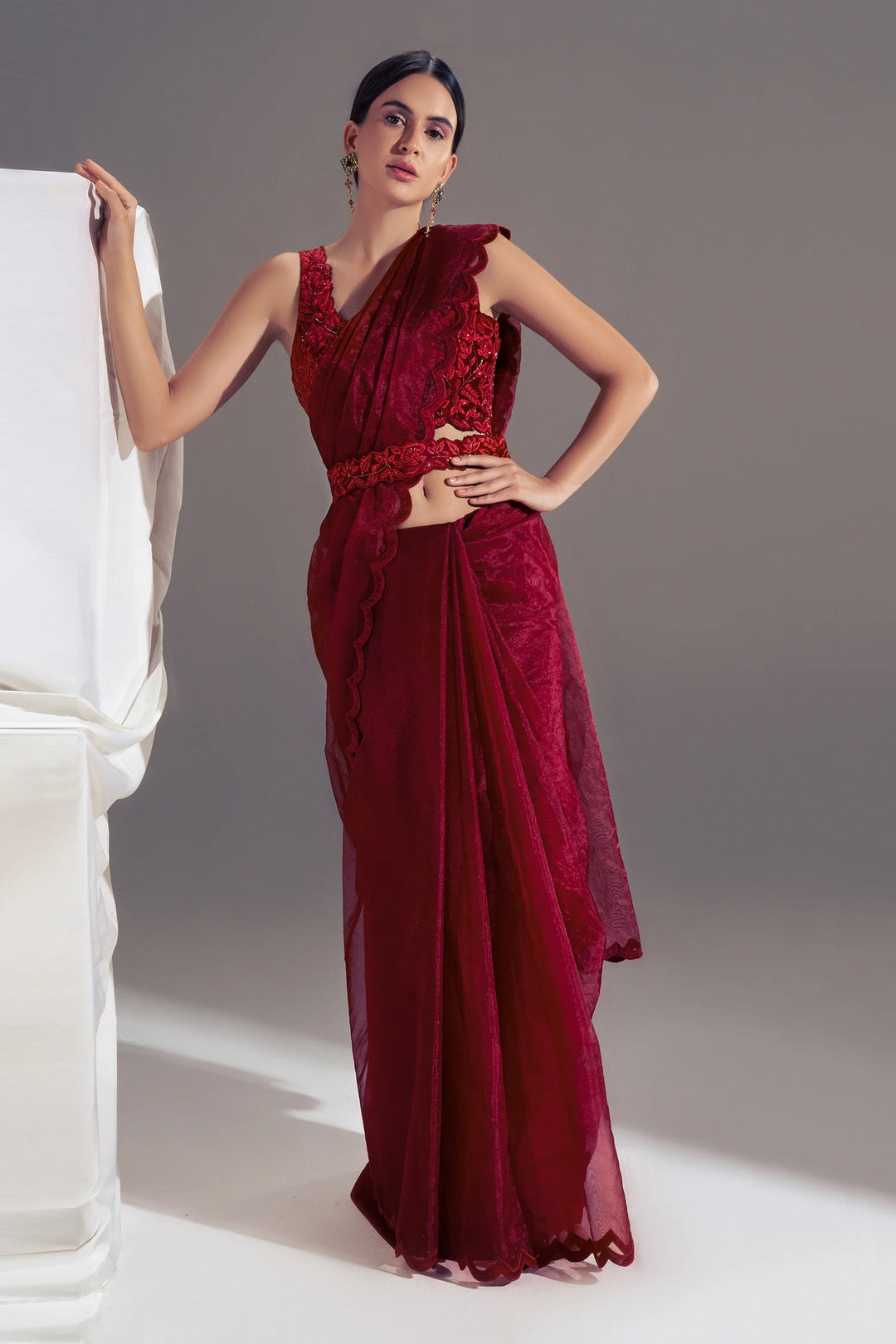 organza saree dress Buy Green Organza Stitched Saree Online
