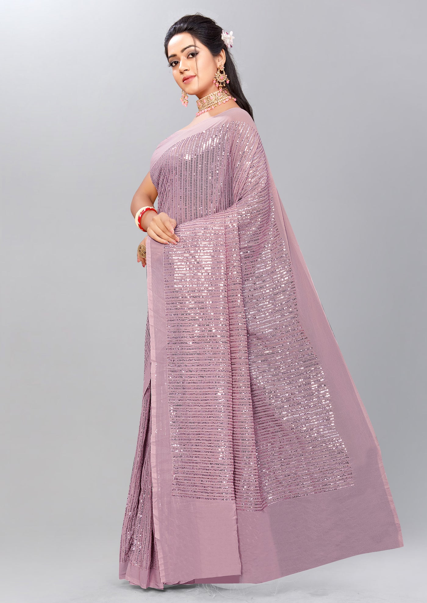 Lavender Shimmer Saree - Indian Clothing in Denver, CO, Aurora, CO, Boulder, CO, Fort Collins, CO, Colorado Springs, CO, Parker, CO, Highlands Ranch, CO, Cherry Creek, CO, Centennial, CO, and Longmont, CO. Nationwide shipping USA - India Fashion X
