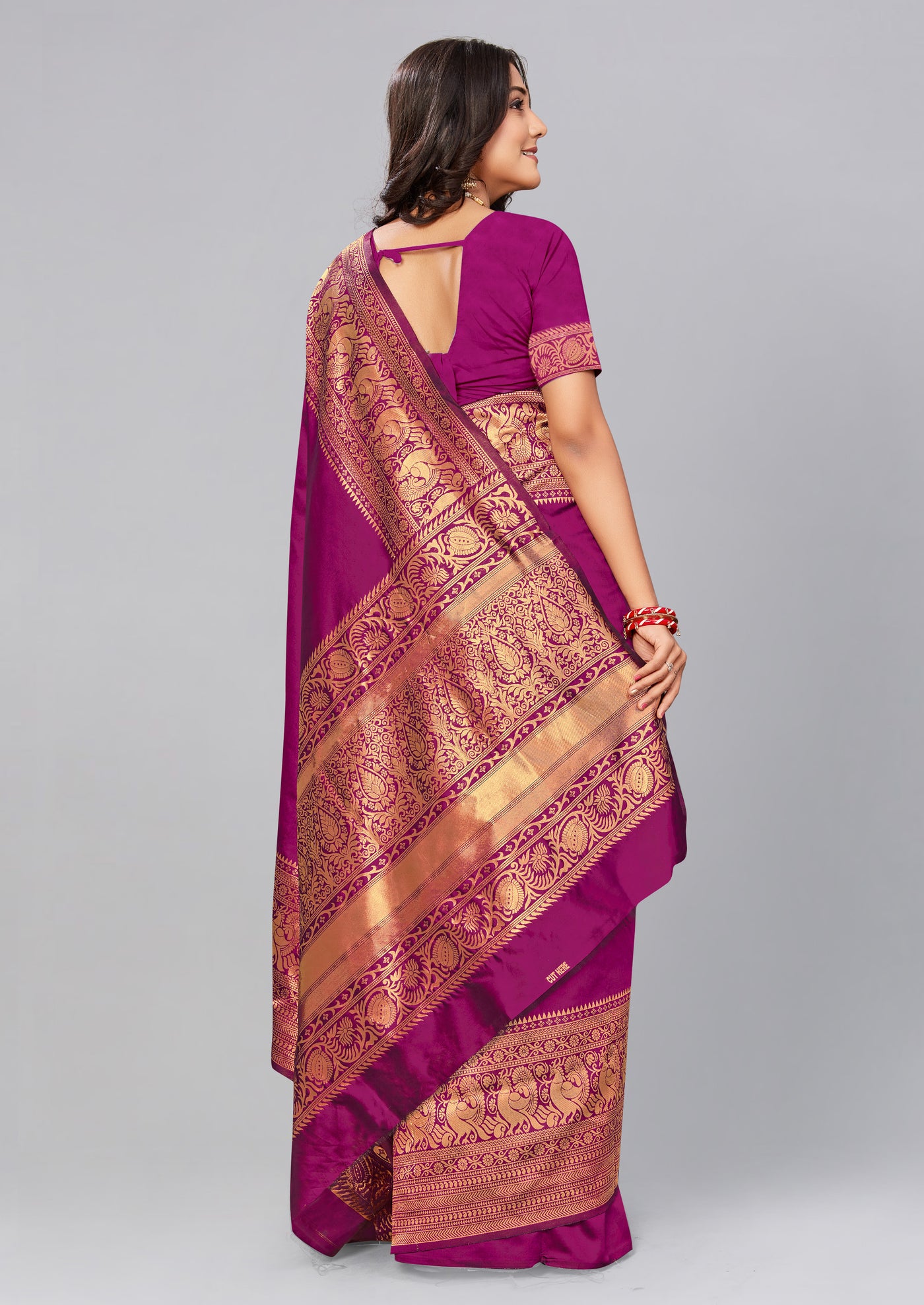 Purple Banarsi Art Silk Saree - Indian Clothing in Denver, CO, Aurora, CO, Boulder, CO, Fort Collins, CO, Colorado Springs, CO, Parker, CO, Highlands Ranch, CO, Cherry Creek, CO, Centennial, CO, and Longmont, CO. Nationwide shipping USA - India Fashion X