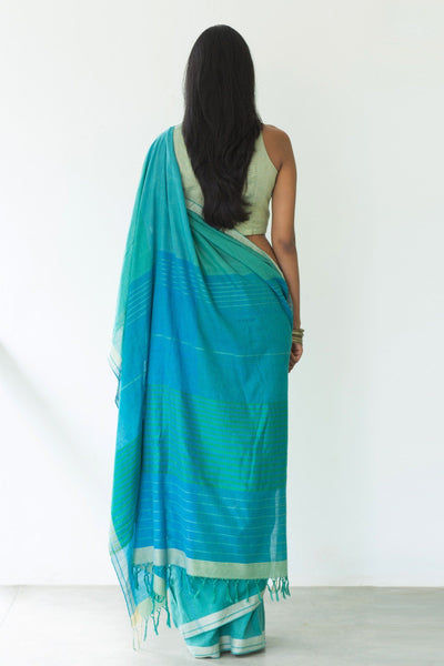 Caribbean Wave Saree - Indian Clothing in Denver, CO, Aurora, CO, Boulder, CO, Fort Collins, CO, Colorado Springs, CO, Parker, CO, Highlands Ranch, CO, Cherry Creek, CO, Centennial, CO, and Longmont, CO. Nationwide shipping USA - India Fashion X