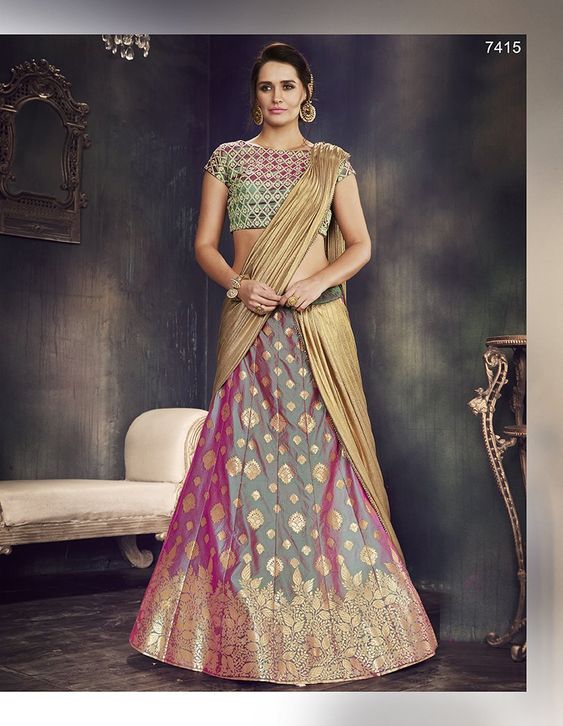 multi color silk lehenga Indian Clothing in Denver, CO, Aurora, CO, Boulder, CO, Fort Collins, CO, Colorado Springs, CO, Parker, CO, Highlands Ranch, CO, Cherry Creek, CO, Centennial, CO, and Longmont, CO. NATIONWIDE SHIPPING USA- India Fashion X