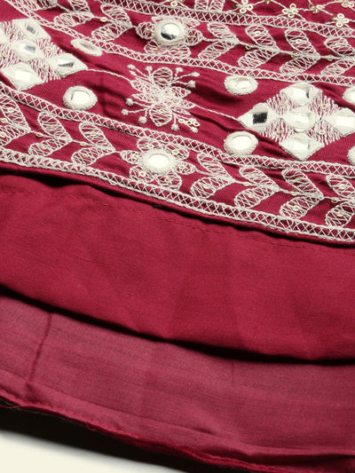 Maroon Beige Lehenga Set - Indian Clothing in Denver, CO, Aurora, CO, Boulder, CO, Fort Collins, CO, Colorado Springs, CO, Parker, CO, Highlands Ranch, CO, Cherry Creek, CO, Centennial, CO, and Longmont, CO. Nationwide shipping USA - India Fashion X
