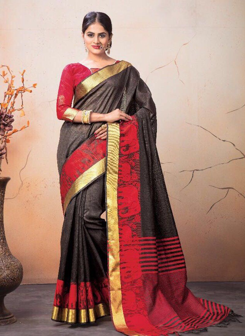 Embroidered Sarees  - brown - Indian Clothing in Denver, CO, Aurora, CO, Boulder, CO, Fort Collins, CO, Colorado Springs, CO, Parker, CO, Highlands Ranch, CO, Cherry Creek, CO, Centennial, CO, and Longmont, CO. Nationwide shipping USA - India Fashion X