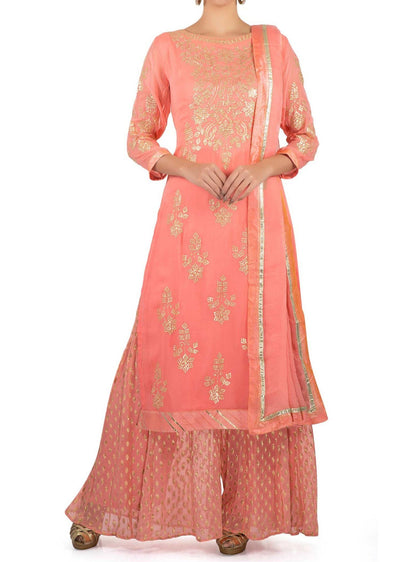 Candy Pink Palazzo Suit - Indian Clothing in Denver, CO, Aurora, CO, Boulder, CO, Fort Collins, CO, Colorado Springs, CO, Parker, CO, Highlands Ranch, CO, Cherry Creek, CO, Centennial, CO, and Longmont, CO. Nationwide shipping USA - India Fashion X