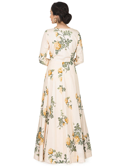 Vanilla cream anarkali gown - Indian Clothing in Denver, CO, Aurora, CO, Boulder, CO, Fort Collins, CO, Colorado Springs, CO, Parker, CO, Highlands Ranch, CO, Cherry Creek, CO, Centennial, CO, and Longmont, CO. Nationwide shipping USA - India Fashion X