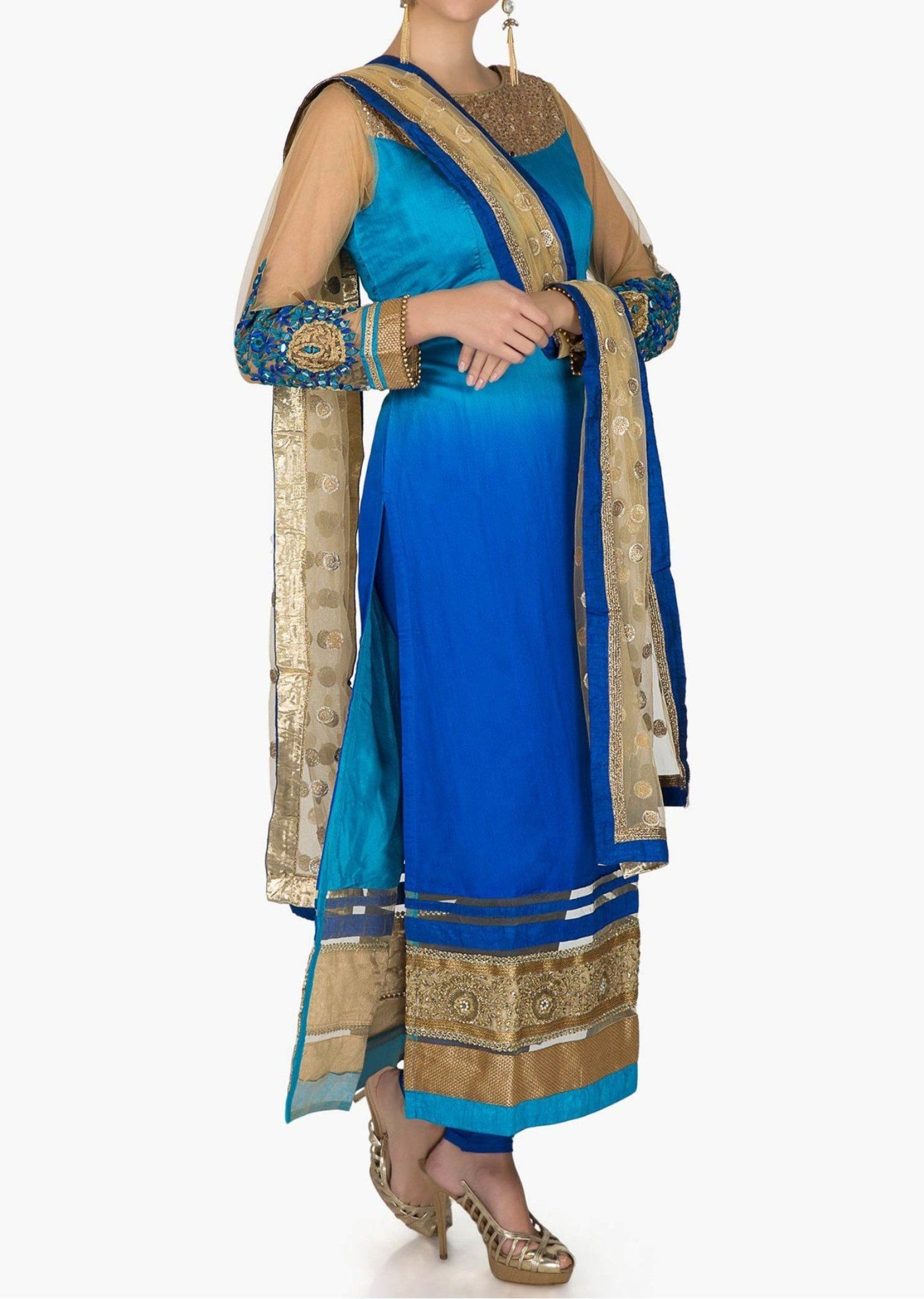 Blue shaded suit - Indian Clothing in Denver, CO, Aurora, CO, Boulder, CO, Fort Collins, CO, Colorado Springs, CO, Parker, CO, Highlands Ranch, CO, Cherry Creek, CO, Centennial, CO, and Longmont, CO. Nationwide shipping USA - India Fashion X
