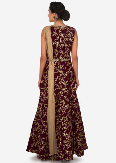 Deep maroon suit - Indian Clothing in Denver, CO, Aurora, CO, Boulder, CO, Fort Collins, CO, Colorado Springs, CO, Parker, CO, Highlands Ranch, CO, Cherry Creek, CO, Centennial, CO, and Longmont, CO. Nationwide shipping USA - India Fashion X