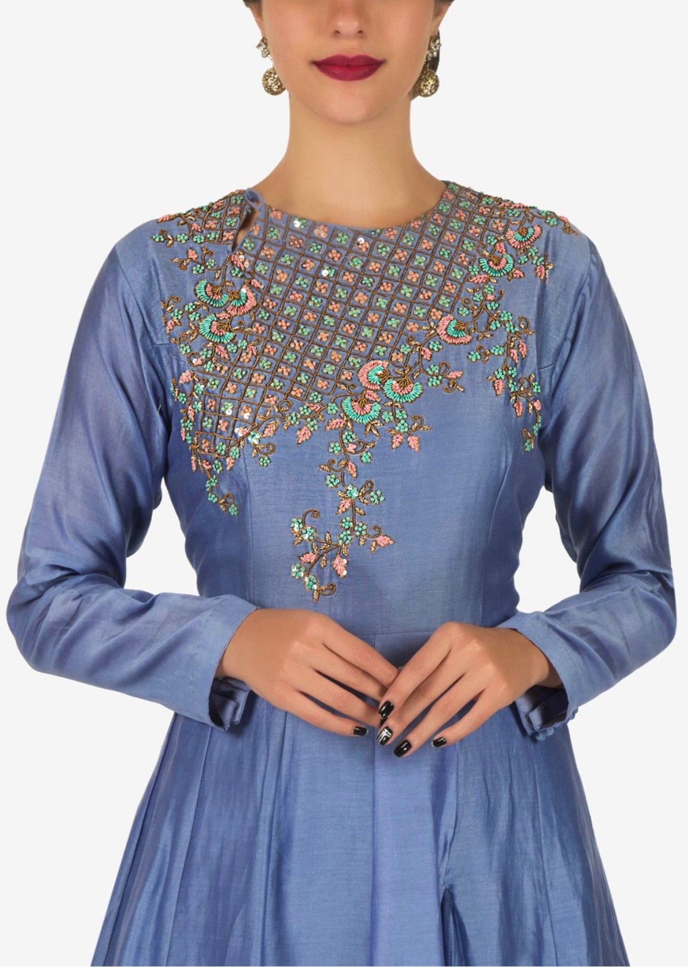 Lavender Anarkali gown - Indian Clothing in Denver, CO, Aurora, CO, Boulder, CO, Fort Collins, CO, Colorado Springs, CO, Parker, CO, Highlands Ranch, CO, Cherry Creek, CO, Centennial, CO, and Longmont, CO. Nationwide shipping USA - India Fashion X