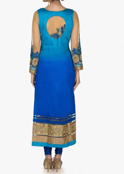 Blue shaded suit - Indian Clothing in Denver, CO, Aurora, CO, Boulder, CO, Fort Collins, CO, Colorado Springs, CO, Parker, CO, Highlands Ranch, CO, Cherry Creek, CO, Centennial, CO, and Longmont, CO. Nationwide shipping USA - India Fashion X