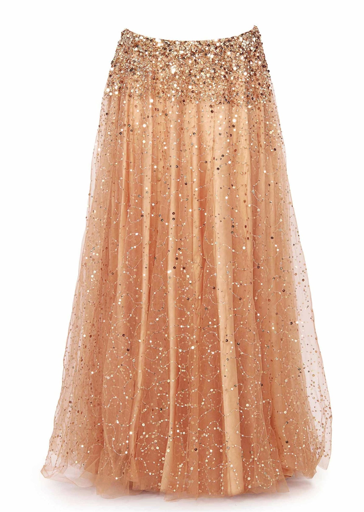 Gold lehenga embellished in sequin embroidery - Indian Clothing in Denver, CO, Aurora, CO, Boulder, CO, Fort Collins, CO, Colorado Springs, CO, Parker, CO, Highlands Ranch, CO, Cherry Creek, CO, Centennial, CO, and Longmont, CO. Nationwide shipping USA - India Fashion X