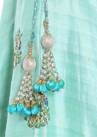 Turq blue lehange in resham butti with blue dupatta Indian Clothing in Denver, CO, Aurora, CO, Boulder, CO, Fort Collins, CO, Colorado Springs, CO, Parker, CO, Highlands Ranch, CO, Cherry Creek, CO, Centennial, CO, and Longmont, CO. NATIONWIDE SHIPPING USA- India Fashion X