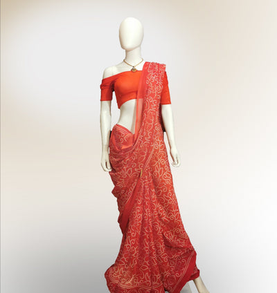 Red Henna Print Saree Indian Clothing in Denver, CO, Aurora, CO, Boulder, CO, Fort Collins, CO, Colorado Springs, CO, Parker, CO, Highlands Ranch, CO, Cherry Creek, CO, Centennial, CO, and Longmont, CO. NATIONWIDE SHIPPING USA- India Fashion X