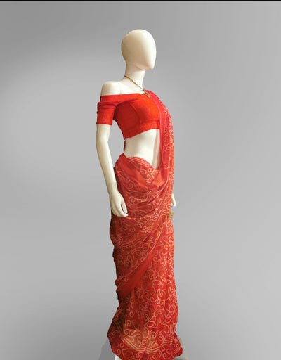 Red Henna Print Saree Indian Clothing in Denver, CO, Aurora, CO, Boulder, CO, Fort Collins, CO, Colorado Springs, CO, Parker, CO, Highlands Ranch, CO, Cherry Creek, CO, Centennial, CO, and Longmont, CO. NATIONWIDE SHIPPING USA- India Fashion X