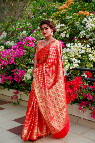 Red Banarasi Silk Saree Indian Clothing in Denver, CO, Aurora, CO, Boulder, CO, Fort Collins, CO, Colorado Springs, CO, Parker, CO, Highlands Ranch, CO, Cherry Creek, CO, Centennial, CO, and Longmont, CO. NATIONWIDE SHIPPING USA- India Fashion X