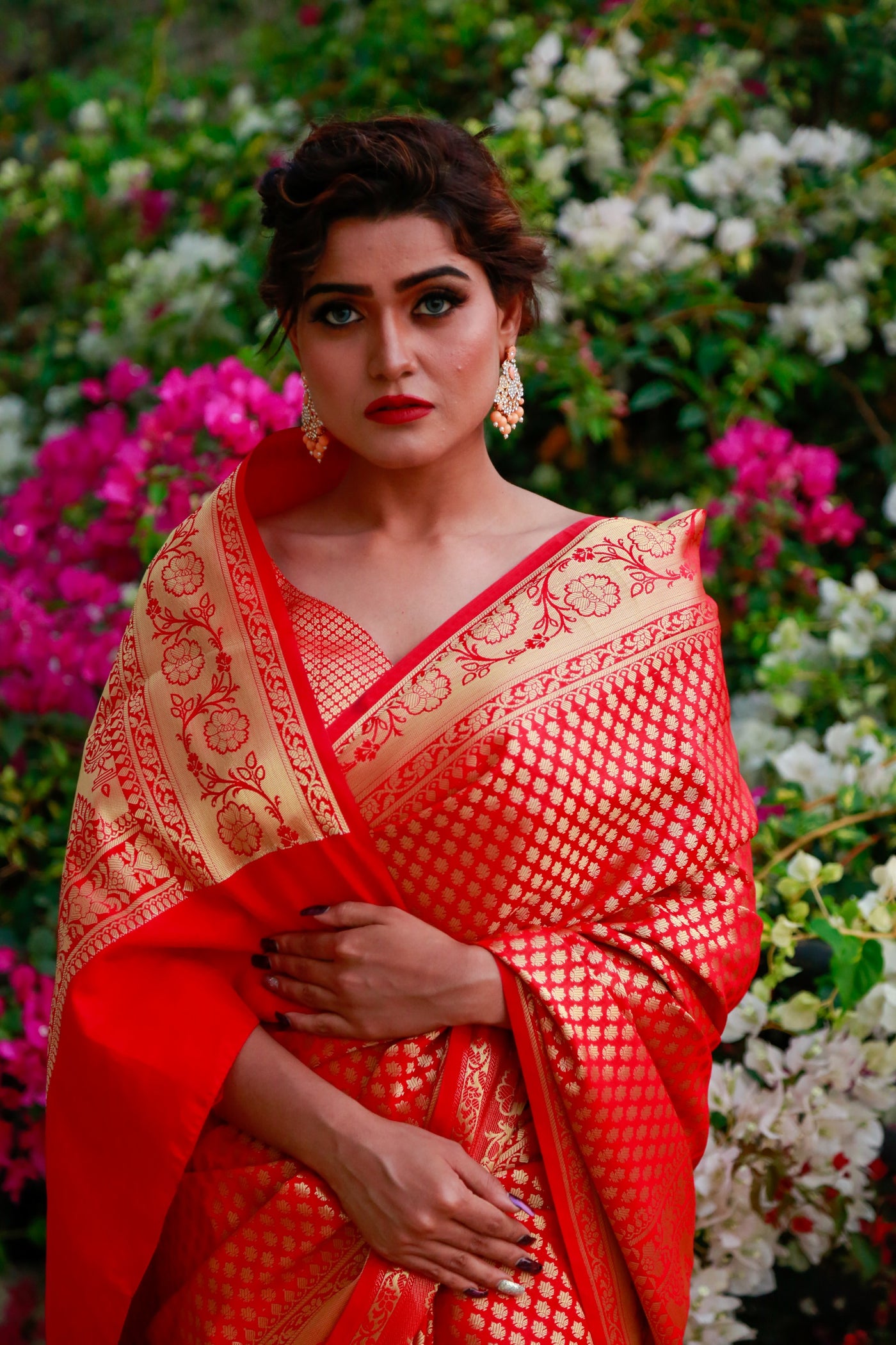 Red Banarasi Silk Saree Indian Clothing in Denver, CO, Aurora, CO, Boulder, CO, Fort Collins, CO, Colorado Springs, CO, Parker, CO, Highlands Ranch, CO, Cherry Creek, CO, Centennial, CO, and Longmont, CO. NATIONWIDE SHIPPING USA- India Fashion X