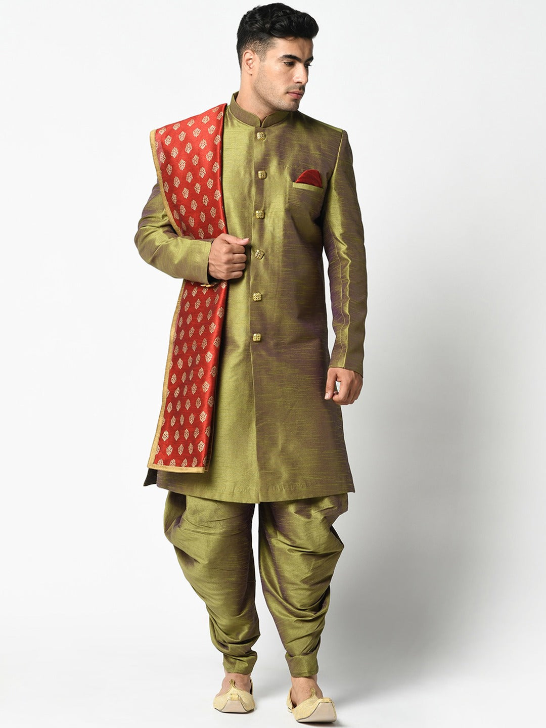 Olive Sherwani Set Indian Clothing in Denver, CO, Aurora, CO, Boulder, CO, Fort Collins, CO, Colorado Springs, CO, Parker, CO, Highlands Ranch, CO, Cherry Creek, CO, Centennial, CO, and Longmont, CO. NATIONWIDE SHIPPING USA- India Fashion X
