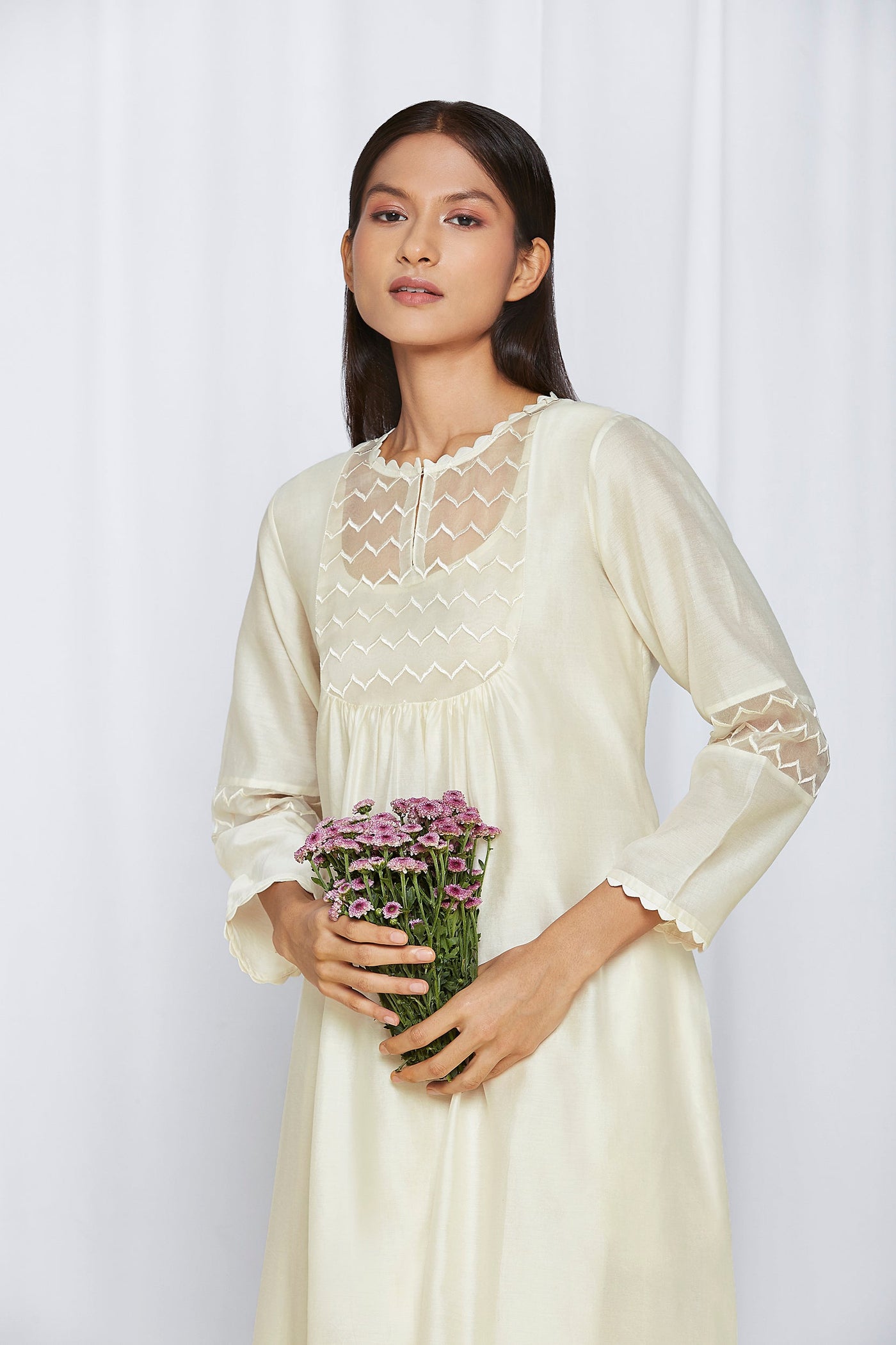 Ivory Chanderi Kurta Set - Indian Clothing in Denver, CO, Aurora, CO, Boulder, CO, Fort Collins, CO, Colorado Springs, CO, Parker, CO, Highlands Ranch, CO, Cherry Creek, CO, Centennial, CO, and Longmont, CO. Nationwide shipping USA - India Fashion X