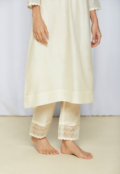 Ivory Chanderi Kurta Set - Indian Clothing in Denver, CO, Aurora, CO, Boulder, CO, Fort Collins, CO, Colorado Springs, CO, Parker, CO, Highlands Ranch, CO, Cherry Creek, CO, Centennial, CO, and Longmont, CO. Nationwide shipping USA - India Fashion X