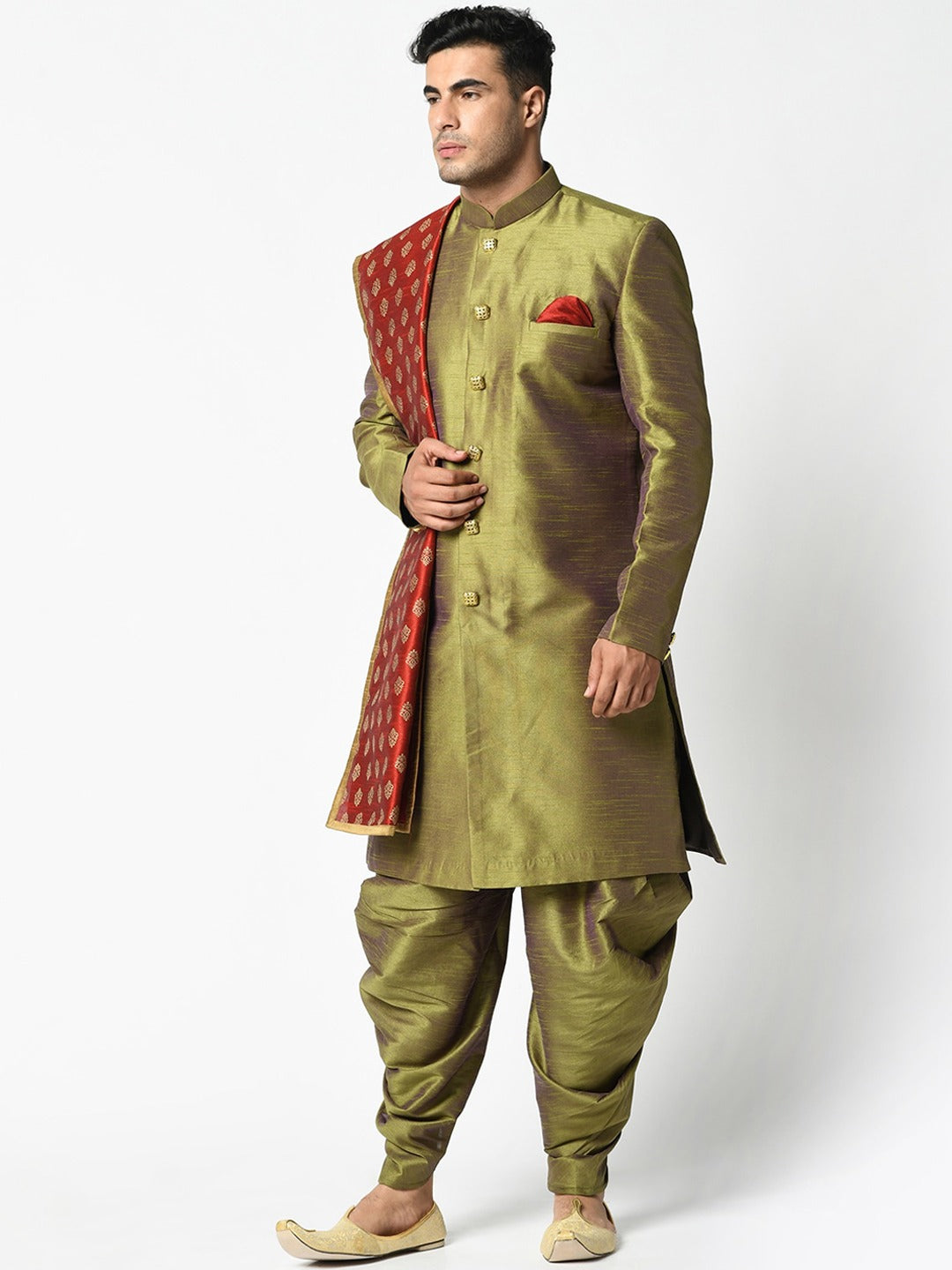 Olive Sherwani Set Indian Clothing in Denver, CO, Aurora, CO, Boulder, CO, Fort Collins, CO, Colorado Springs, CO, Parker, CO, Highlands Ranch, CO, Cherry Creek, CO, Centennial, CO, and Longmont, CO. NATIONWIDE SHIPPING USA- India Fashion X