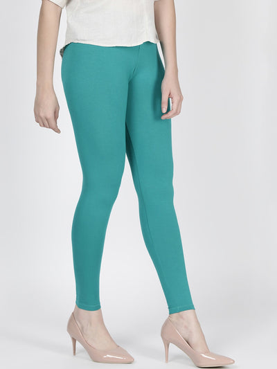 Solid Teal Leggings - Indian Clothing in Denver, CO, Aurora, CO, Boulder, CO, Fort Collins, CO, Colorado Springs, CO, Parker, CO, Highlands Ranch, CO, Cherry Creek, CO, Centennial, CO, and Longmont, CO. Nationwide shipping USA - India Fashion X