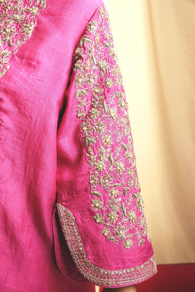 Pink Flared Kurta Set - Indian Clothing in Denver, CO, Aurora, CO, Boulder, CO, Fort Collins, CO, Colorado Springs, CO, Parker, CO, Highlands Ranch, CO, Cherry Creek, CO, Centennial, CO, and Longmont, CO. Nationwide shipping USA - India Fashion X