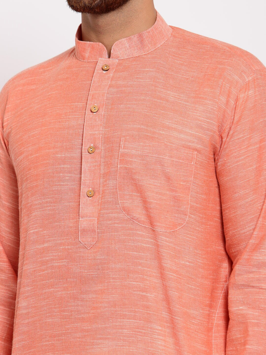 Orange Solid Cotton Kurta Indian Clothing in Denver, CO, Aurora, CO, Boulder, CO, Fort Collins, CO, Colorado Springs, CO, Parker, CO, Highlands Ranch, CO, Cherry Creek, CO, Centennial, CO, and Longmont, CO. NATIONWIDE SHIPPING USA- India Fashion X