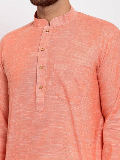 Orange Solid Cotton Kurta Indian Clothing in Denver, CO, Aurora, CO, Boulder, CO, Fort Collins, CO, Colorado Springs, CO, Parker, CO, Highlands Ranch, CO, Cherry Creek, CO, Centennial, CO, and Longmont, CO. NATIONWIDE SHIPPING USA- India Fashion X