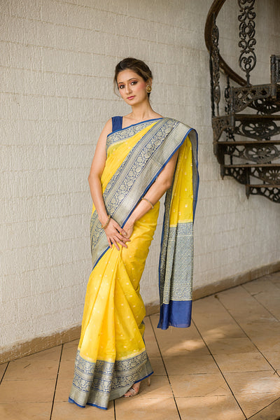 Yellow Self Woven Saree Indian Clothing in Denver, CO, Aurora, CO, Boulder, CO, Fort Collins, CO, Colorado Springs, CO, Parker, CO, Highlands Ranch, CO, Cherry Creek, CO, Centennial, CO, and Longmont, CO. NATIONWIDE SHIPPING USA- India Fashion X