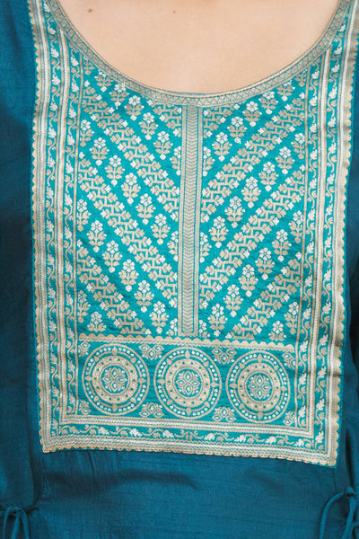 Blue Floral Design Kurta - Indian Clothing in Denver, CO, Aurora, CO, Boulder, CO, Fort Collins, CO, Colorado Springs, CO, Parker, CO, Highlands Ranch, CO, Cherry Creek, CO, Centennial, CO, and Longmont, CO. Nationwide shipping USA - India Fashion X