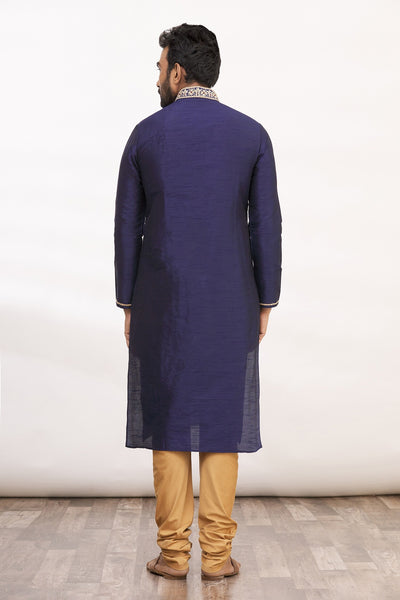Blue Silk Kurta Set Indian Clothing in Denver, CO, Aurora, CO, Boulder, CO, Fort Collins, CO, Colorado Springs, CO, Parker, CO, Highlands Ranch, CO, Cherry Creek, CO, Centennial, CO, and Longmont, CO. NATIONWIDE SHIPPING USA- India Fashion X