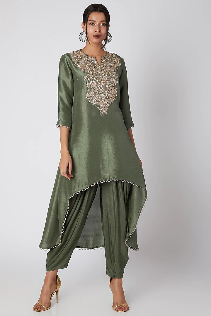 Olive Kurta Patiala Set - Indian Clothing in Denver, CO, Aurora, CO, Boulder, CO, Fort Collins, CO, Colorado Springs, CO, Parker, CO, Highlands Ranch, CO, Cherry Creek, CO, Centennial, CO, and Longmont, CO. Nationwide shipping USA - India Fashion X