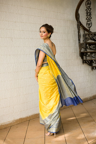 Yellow Self Woven Saree Indian Clothing in Denver, CO, Aurora, CO, Boulder, CO, Fort Collins, CO, Colorado Springs, CO, Parker, CO, Highlands Ranch, CO, Cherry Creek, CO, Centennial, CO, and Longmont, CO. NATIONWIDE SHIPPING USA- India Fashion X