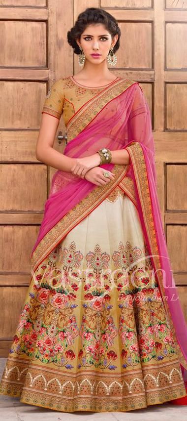 Art Silk Multi Color Lehenga - Indian Clothing in Denver, CO, Aurora, CO, Boulder, CO, Fort Collins, CO, Colorado Springs, CO, Parker, CO, Highlands Ranch, CO, Cherry Creek, CO, Centennial, CO, and Longmont, CO. Nationwide shipping USA - India Fashion X